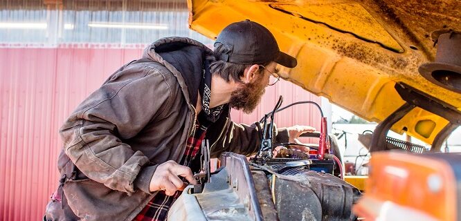 Working on Grandpa the Tractor