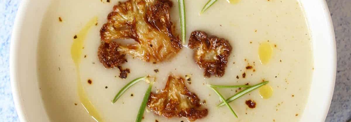 Creamy Cauliflower Soup with Rosemary Oil