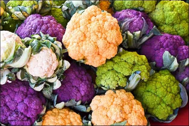 Roasted Romanesco & Purple Cauliflower