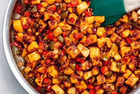 Potato Hash with Peppers and Onions